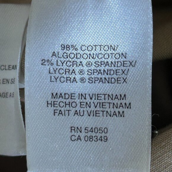 Anne Klein Khaki Tan Stretch Cotton Pencil Skirt Size 4 - Picture 2 of 9